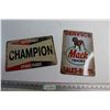 Image 1 : (2) Champion and Mack Trucks Signs 12'' x 8''
