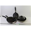 Image 1 : (3) Frying Pans - Sauce Pan w/Lid - Strainer