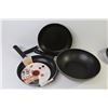 Image 2 : (3) Frying Pans - Sauce Pan w/Lid - Strainer