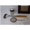Image 4 : Photo Frame - (2) Pot Holders - BBQ Grill Scrubber - Sm Sifter/Strainer - Plastic Dish