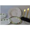 Image 3 : Vintage Electric Candles (working) - Ceramic Bowl - (3) Plastic Dishes