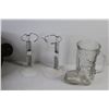 Image 2 : Asian Tea Pot - Doll Stands - Ornament - Shoe Love Stand - Plastic Clock - Glass Cowboy Shoe Cup