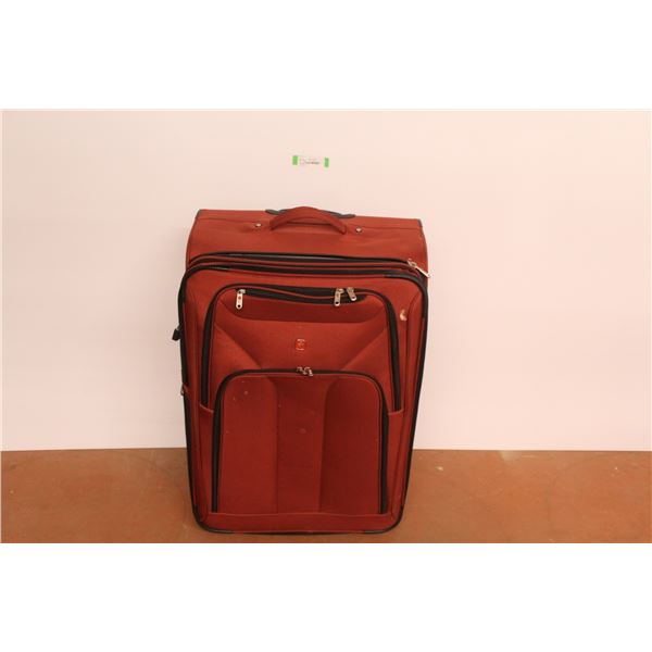 Red Cross Suitcase w/Wheels & Handle