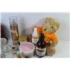 Image 3 : Teddy Bear - Clock - Assorted Perfumes - Costume Jewelry Misc. Items