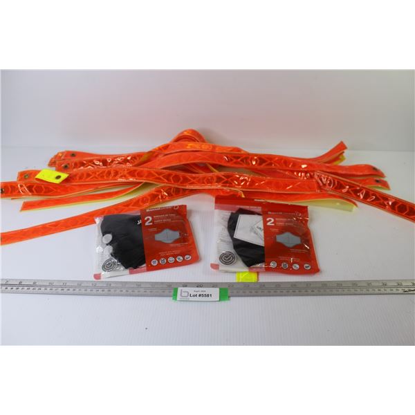 Safety Strips w/Grommets (2) Packs of 2 Fabric Masks