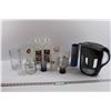 Image 1 : (2)Sask Prairie Amaretto Bottles, Bar Glassware, & Brita Water Filter Pitcher w/Extra Filters