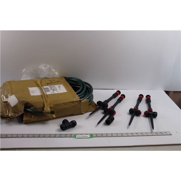Sprinkler Kit - Hose, Sprinkler Heads Fittings & Cat & Mouse Decor