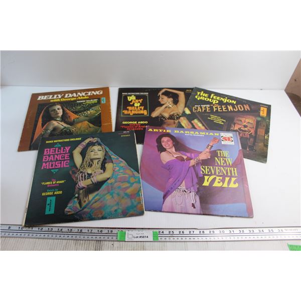 (5) Assorted Belly Dancing Vinyl Records