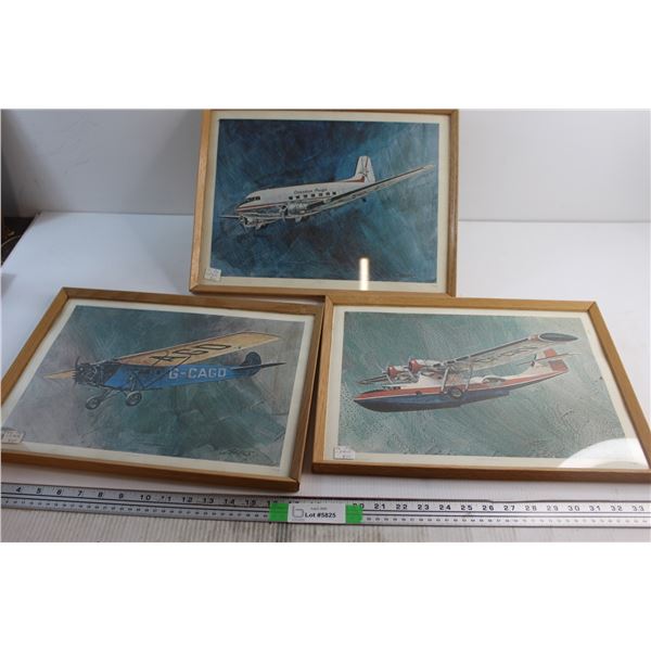 (3) Plane Prints 17'' x 13''