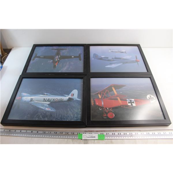 (4) Plane Prints 15'' x 12''