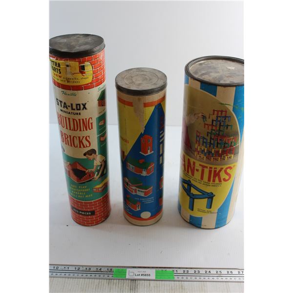 (2) Building Bricks and Ji-Gan-Tiks Toy