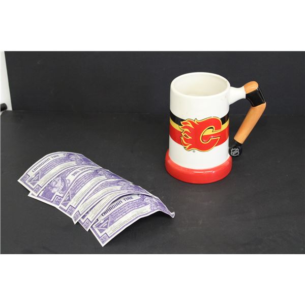 Calgary Flames Mug w/Canadian Tire Money