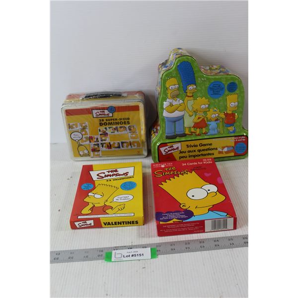 The Simpsons 32 Valentines, Simpsons 34 Cards for Kids, Simpsons Trivia Game - As Is, Simpsons 28 Su