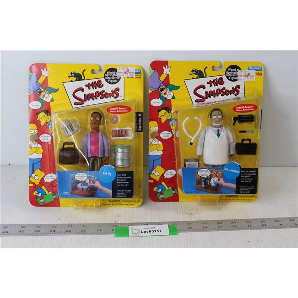 (2) Simpsons Interactive Figurines -Carl, Dr. Hibbert