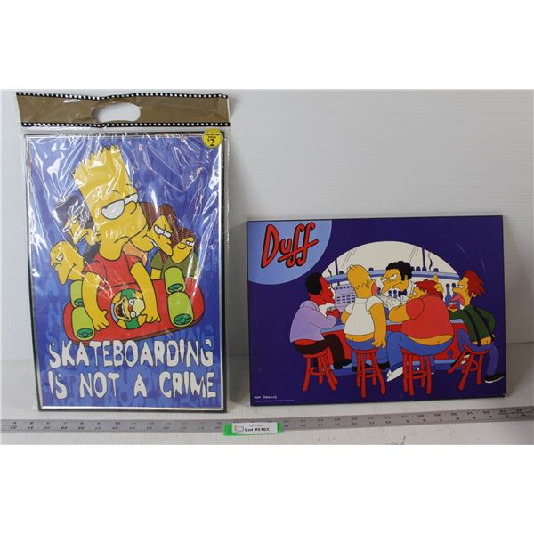 (2) Simpsons Art Wall Prints - 11 1/4" x 17 3/4" and 16" x 11 1/2"