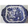 Image 13 : China Blue Glass Old Willow Superior Fancy Dishes - 2 Tier Tray Stand, (17) Assorted Trays and Plate