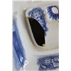 Image 5 : China Blue Glass Old Willow Superior Fancy Dishes - 2 Tier Tray Stand, (17) Assorted Trays and Plate