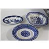 Image 7 : China Blue Glass Old Willow Superior Fancy Dishes - 2 Tier Tray Stand, (17) Assorted Trays and Plate