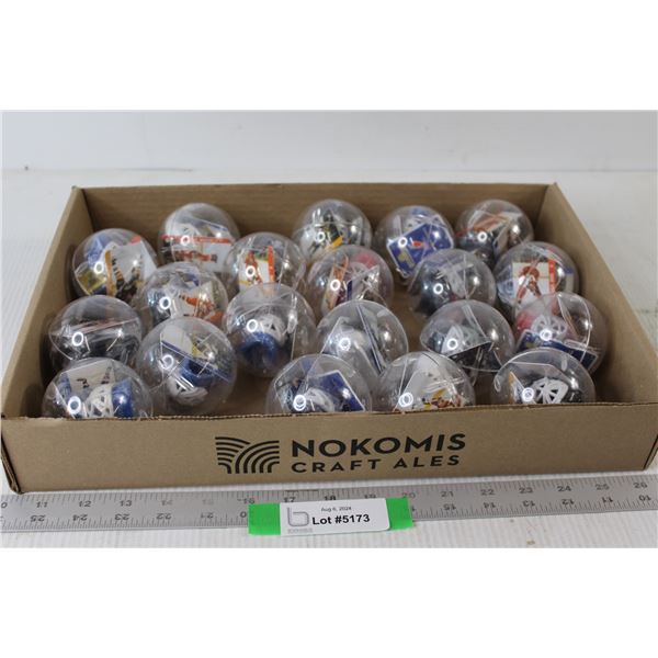 (20) Gumball Machine Capsules Mini NHL Hockey Goalie Mask Keychains