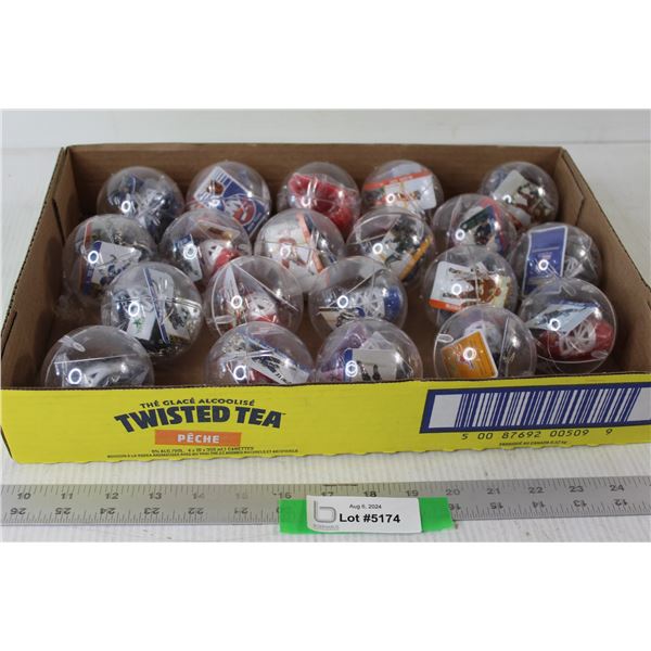 (20) Gumball Machine Capsules Mini NHL Hockey Goalie Mask Keychains