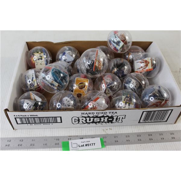 (20) Gumball Machine Capsules Mini NHL Hockey Goalie Mask Keychains