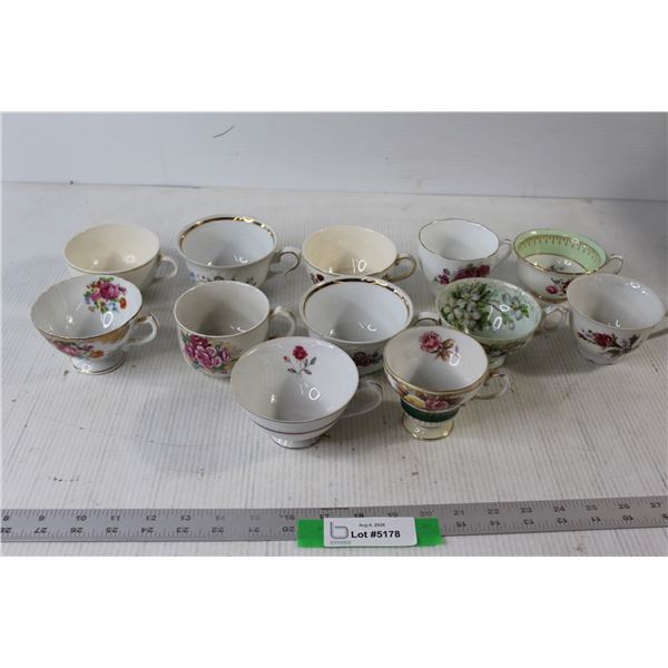 (12) China Cups - No Saucers