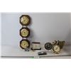 Image 1 : (4) Clocks, Horse Carriage Statue, (2) Thermometers, Springfield Stacked Humidity Checker/Barometer/