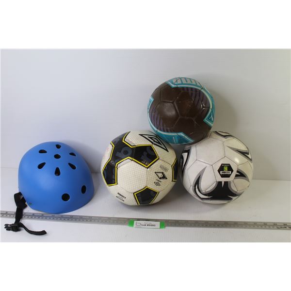 Youth Bicycle Helmet - (3) Soccer Balls