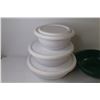 Image 3 : (3) Sterilite Plastic Bowls w/Lids - Green Plastic Bowls