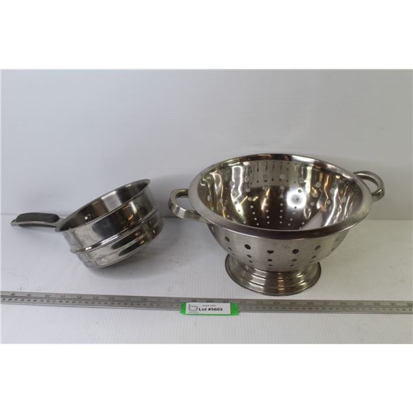 Colander w/Handles - Top Pan of Double Boiler