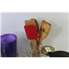 Image 2 : Assorted Cups - Glasses - Jars - Wooden Spoons - Glass Container