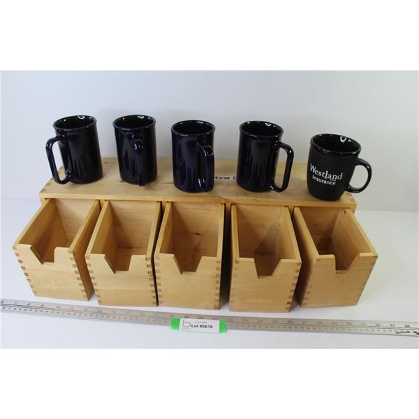 Wooden Case w/5 Pull Drawers - (5) cups