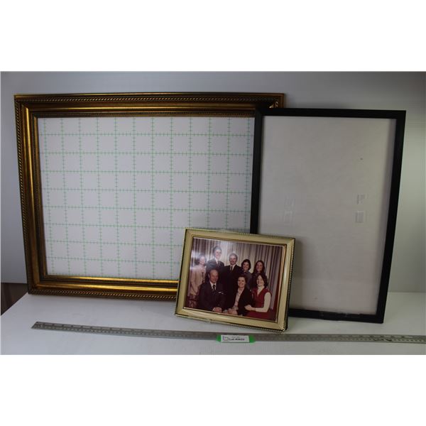 (2) Empty Frames (28" x 22 1/2"- one frame is broken) - Framed Family Portrait