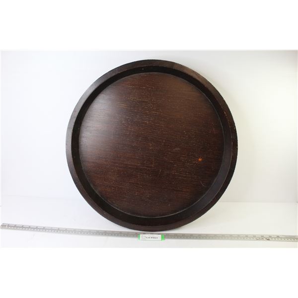 Over Sized Round Wooden Tray (21 3/8")