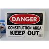 Image 3 : (6) Pair of Work Gloves - Styrofoam Air Plane - Danger Sign - Closed Sign - Misc. Items