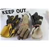 Image 6 : (6) Pair of Work Gloves - Styrofoam Air Plane - Danger Sign - Closed Sign - Misc. Items