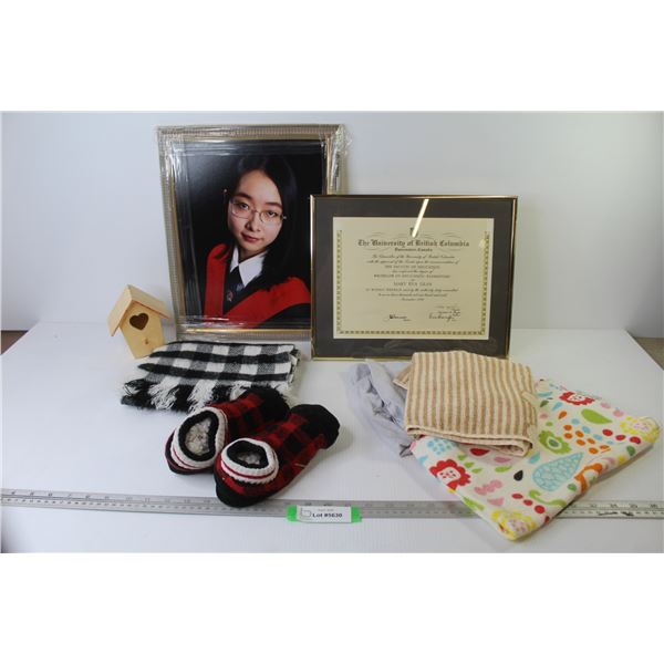B.C. Diploma - Portrait Photo - Towels - Scarf - Slippers