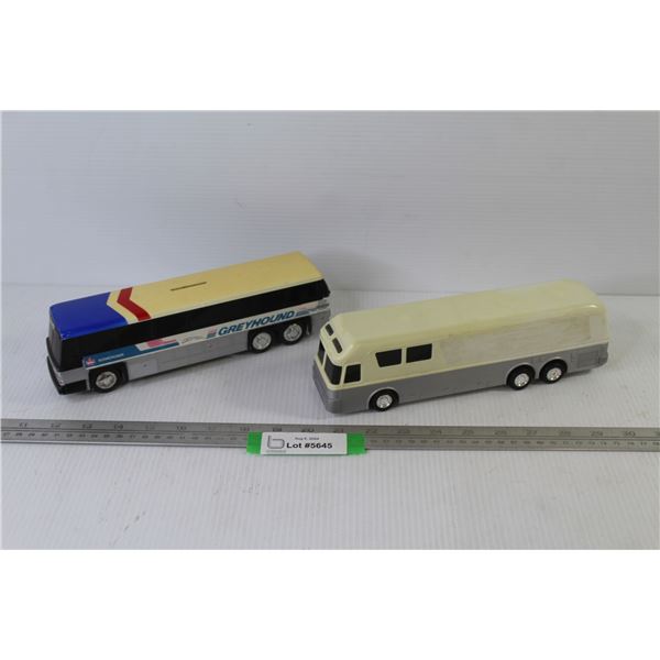 (2) Plastic Bus Banks (one missing bottom plug)