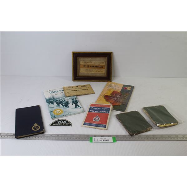 Framed 1943-44 Commercial Ration Coupon Book - Canada Italy & Netherlands Booklets - 749 Alsask-Oyen