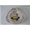 Image 3 : (4) Glass Curling Ashtrays - (3) Ceramic Playing Card Ashtrays - One Missing
