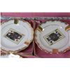 Image 5 : (4) Glass Curling Ashtrays - (3) Ceramic Playing Card Ashtrays - One Missing