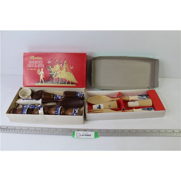 (2) Kitchen Ware Sets - Salt & Pepper Shakers - Egg Cups