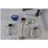 Image 3 : (8) Glass Vials/Small Bottles, (2) Candle Holders, Jade Container