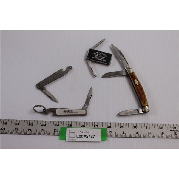 (4) Vintage Pocket Knives - Few with Advertising