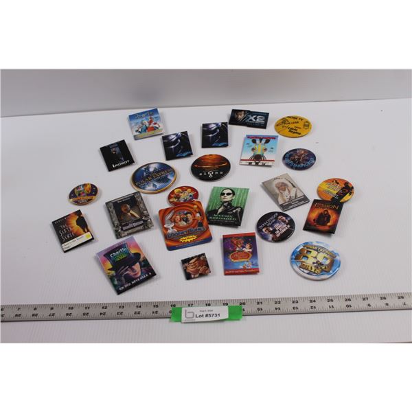 Various Movie Inspired Button Pins