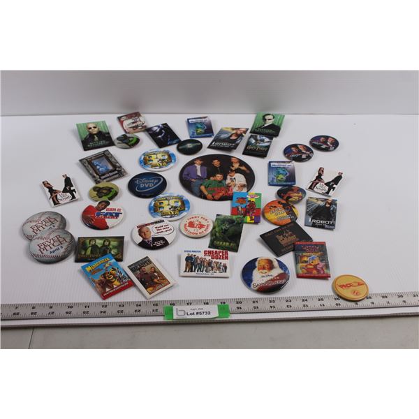 Various Movie Inspired Button Pins