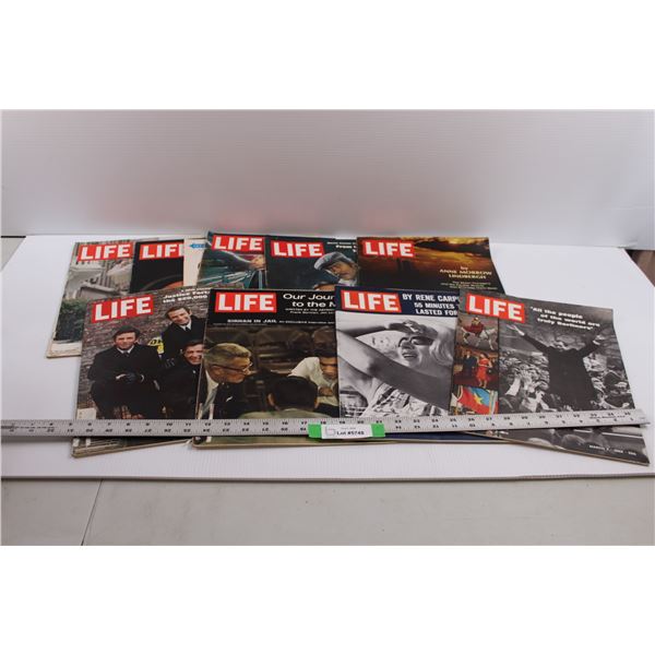 (9) Vintage 1960's LIFE Magazines