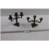 Image 1 : (2) Vintage Brass Candelabra