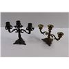 Image 2 : (2) Vintage Brass Candelabra