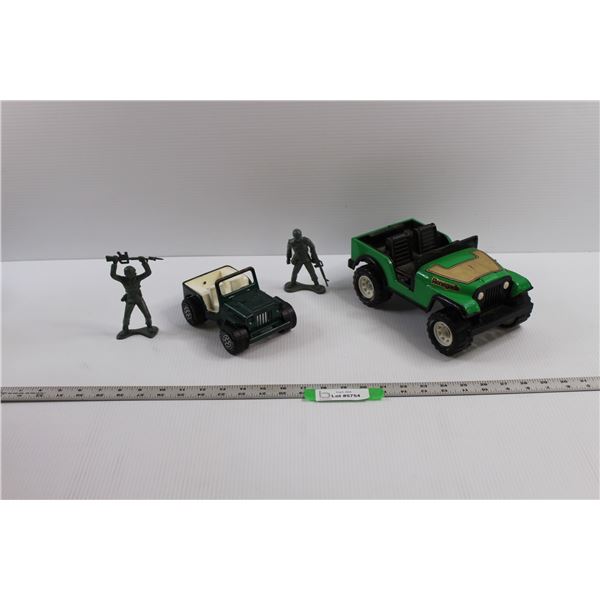 (2) Vintage Tonka Jeeps w/Army Men